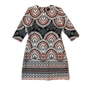 Just Taylor Geo Print Half Sleeves Shift Dress 12
